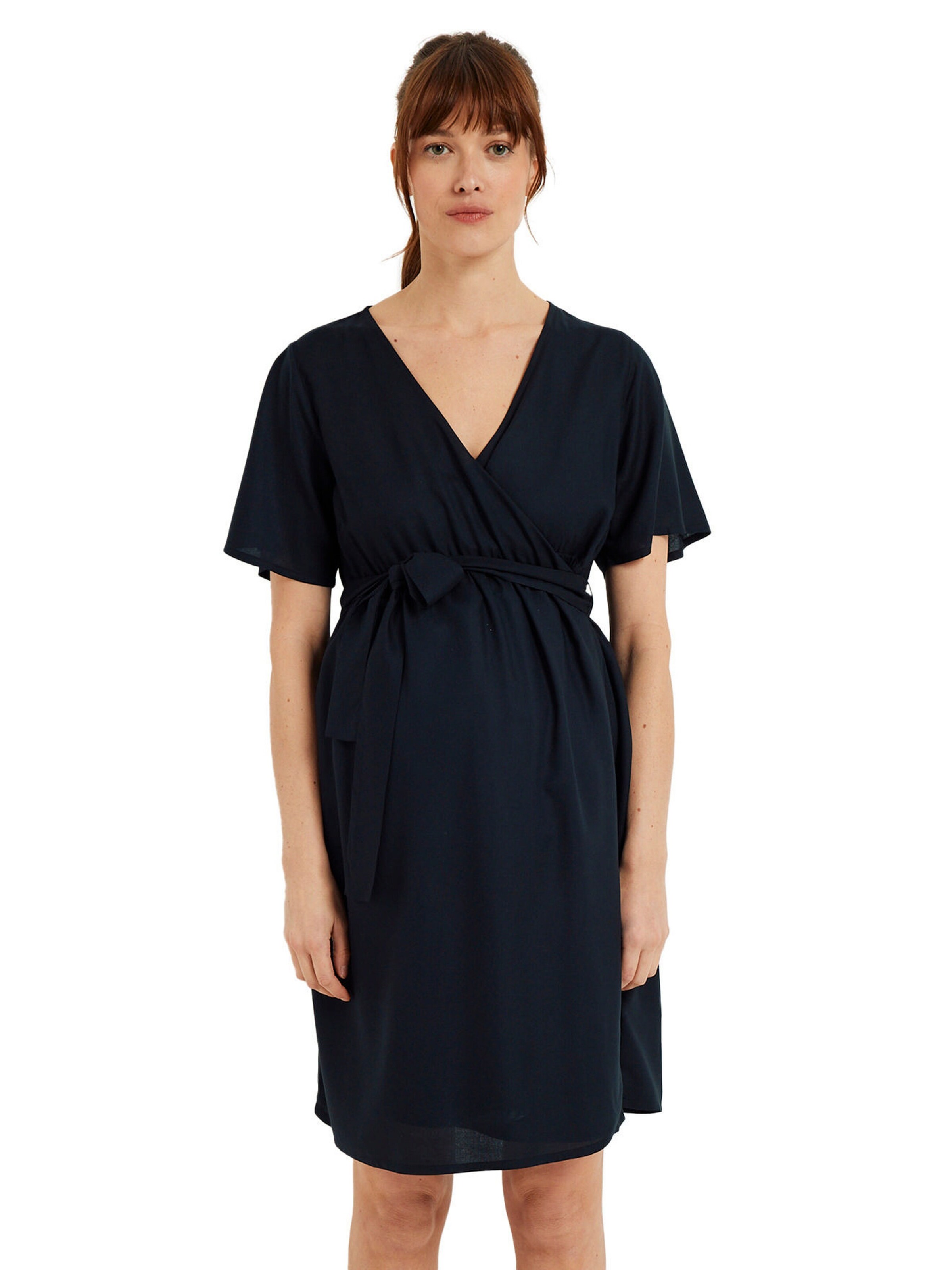 Vertbaudet Kurzes Wickelkleid für Schwangerschaft und Stillzeit, Viskose schwarz