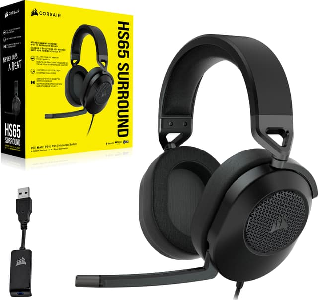 Corsair HS65 surround gaming headset (sort)
