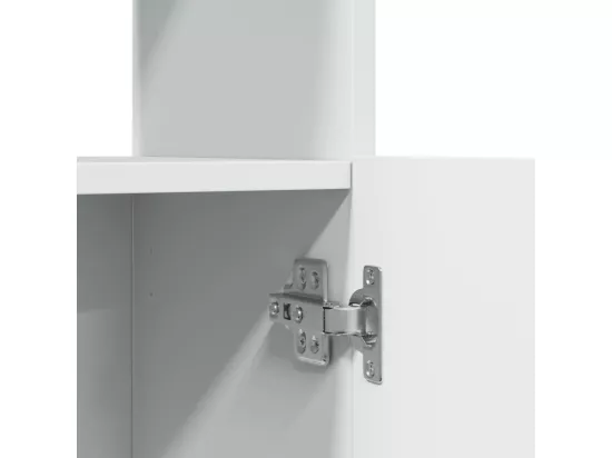 Buffet haut 63x33x180 cm blanc bois d'ingénierie