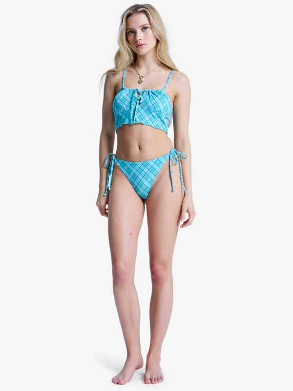 Printed Essentials Tanga High Leg Bas de bikini échancré Vert Femme