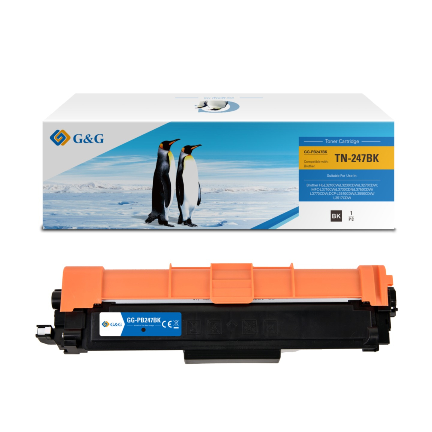 Ersetzt Brother TN-247BK Laser Toner Drucker Printer Tonerpatrone (3000 Seiten) - Schwarz