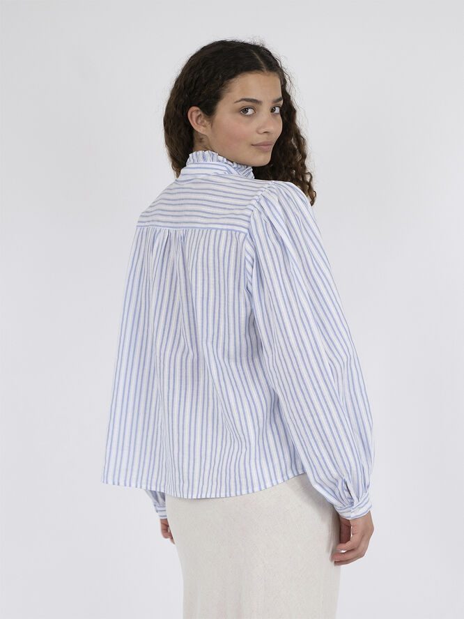 Neo Noir Johanne Stripe Blouse Light blue