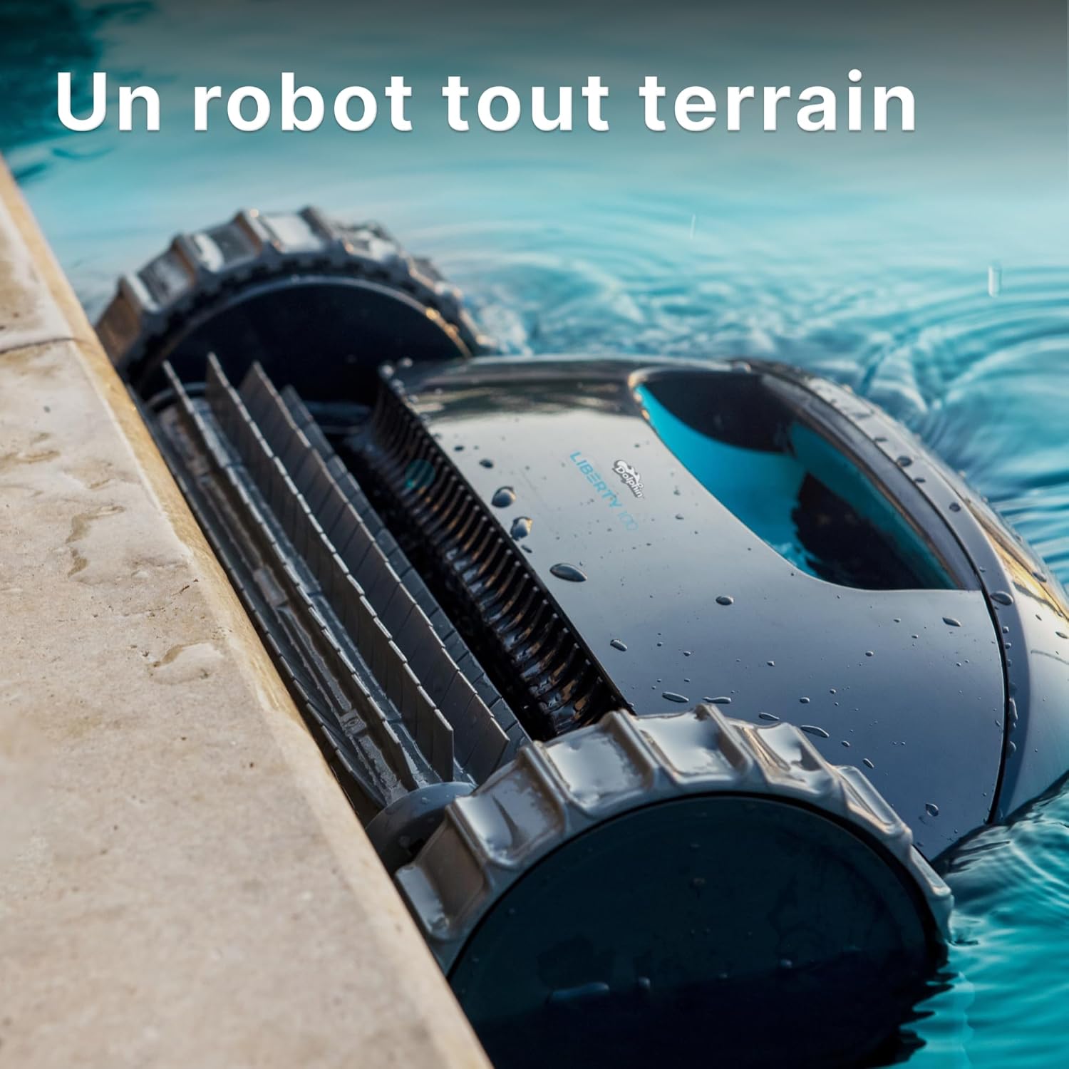 Dolphin Liberty 300 Robot Nettoyeur électrique sans Fil pour Piscine Hors-Sol Jusqu’à 10 m - Nettoyage des parois - Économie d'énergie