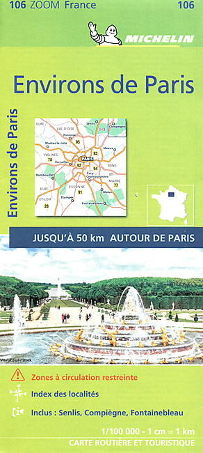MICHELIN - 106 ENVIRONS DE PARIS 1 100 000