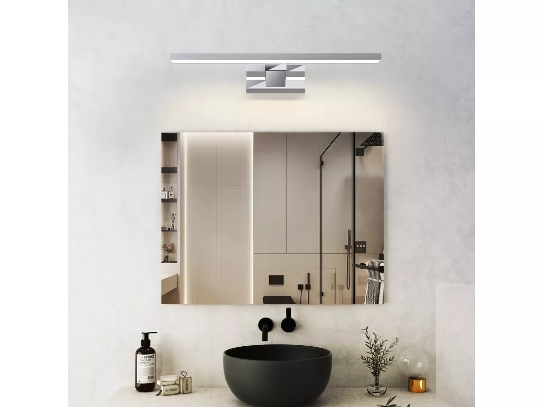NETTLIFE Spiegelleuchte Led 8W et Blanc Neutre et 4000K Moderne Chromé 40cm