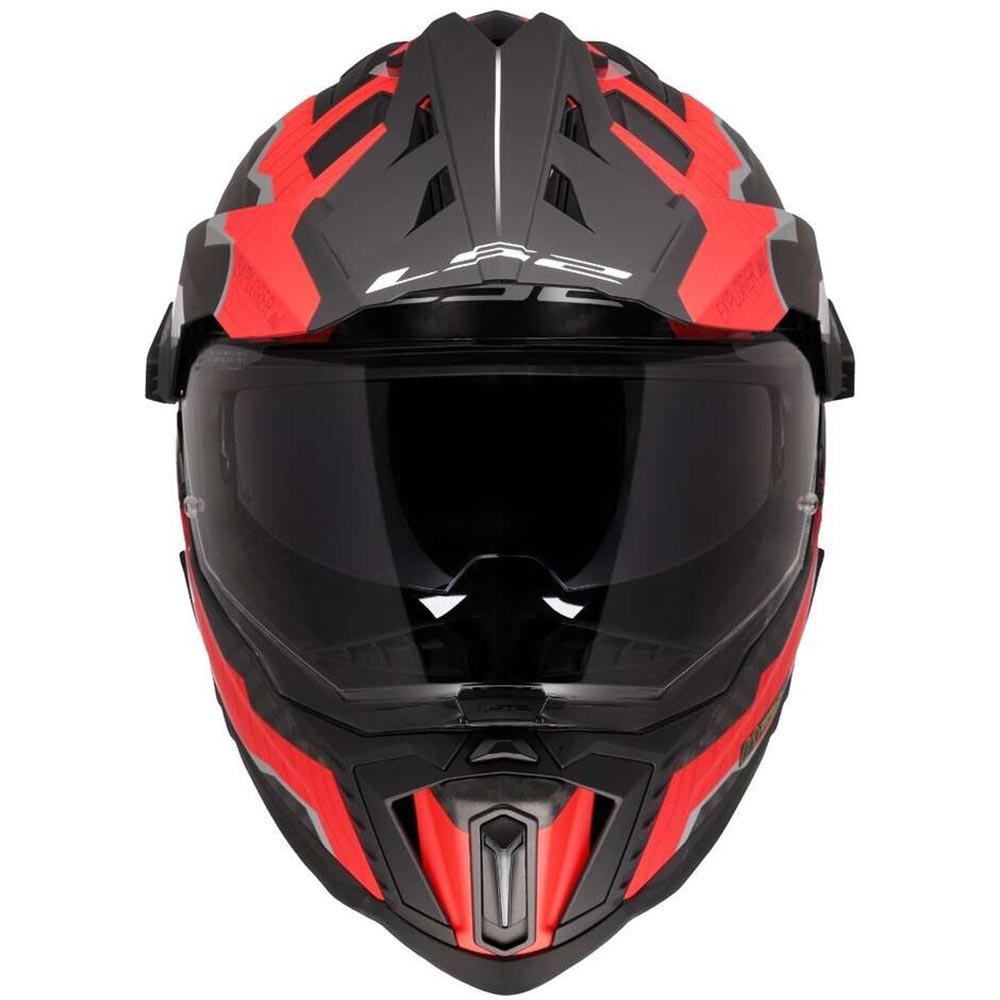 LS2 - Casque MX701 Explorer Carbon Trick Noir / Gris / Rouge