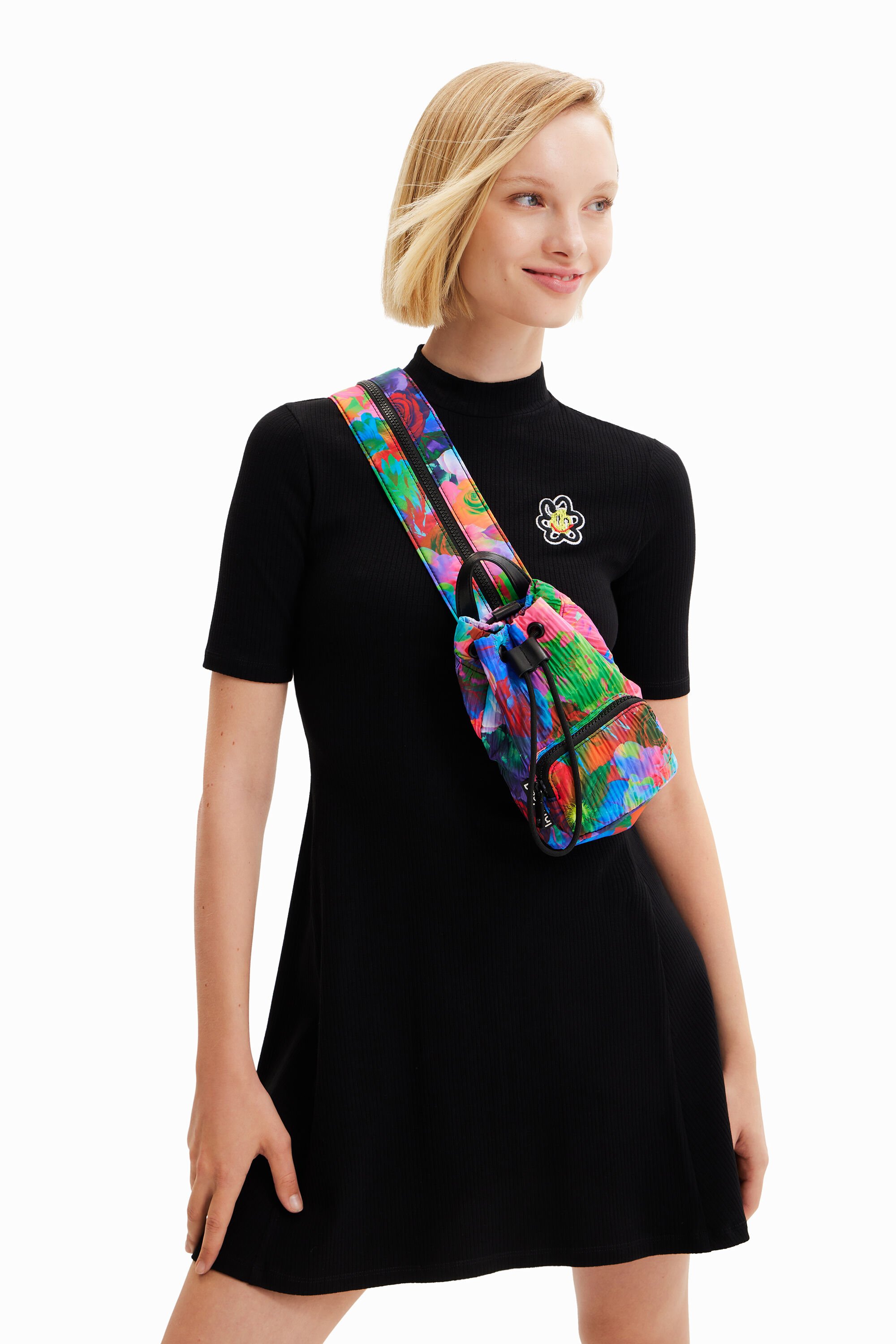 Mini sac à dos convertible fleurs