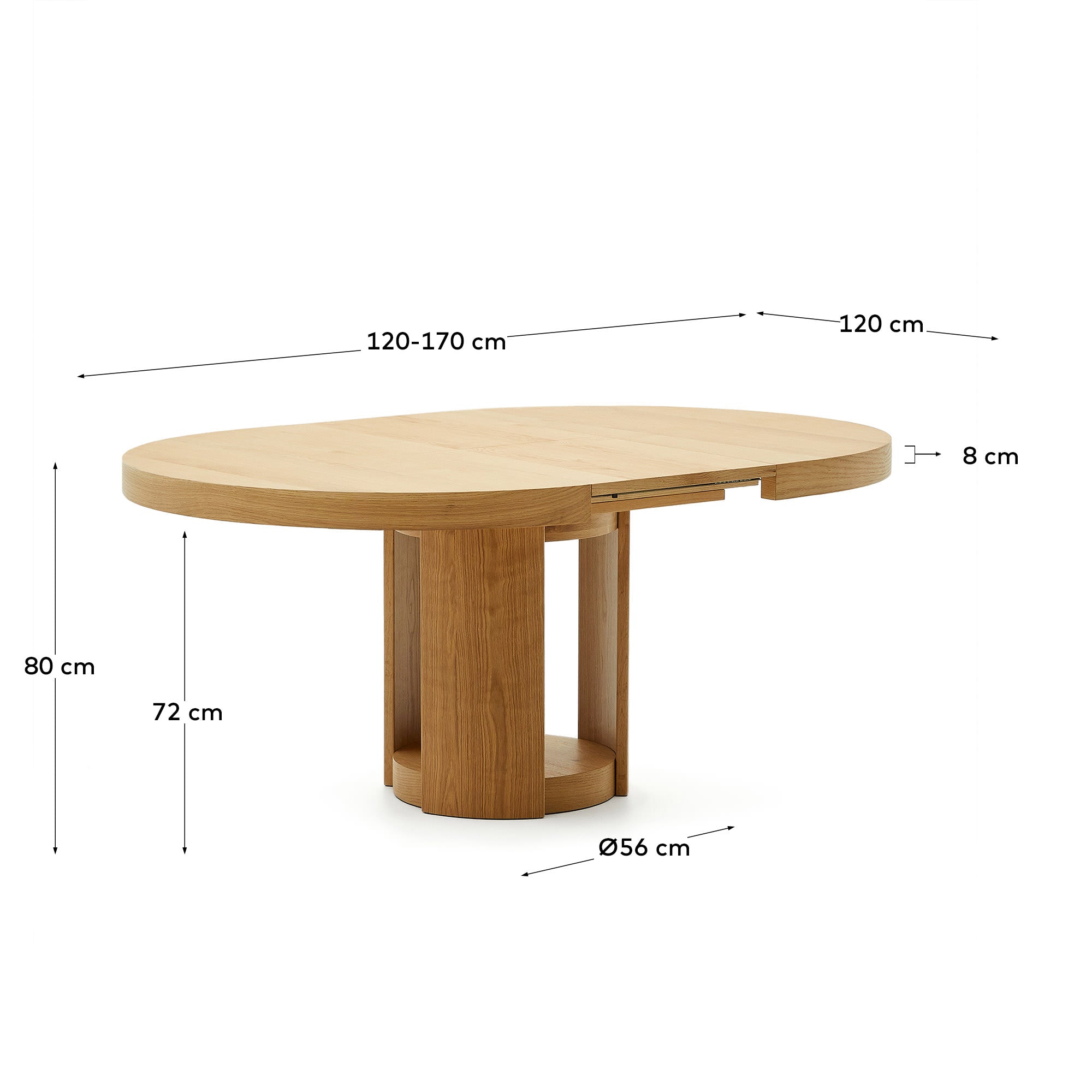 Kave Home - Uitschuifbare ronde tafel Artis van FSC 100% massief