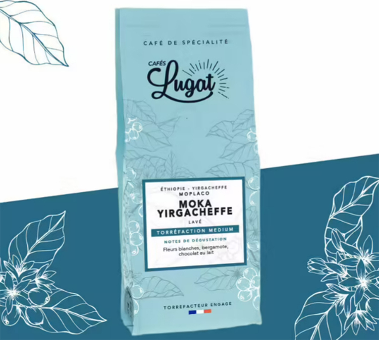 Café en grains bio : Ethiopie - Moka Yirgacheffe - 250 g - Cafés Lugat