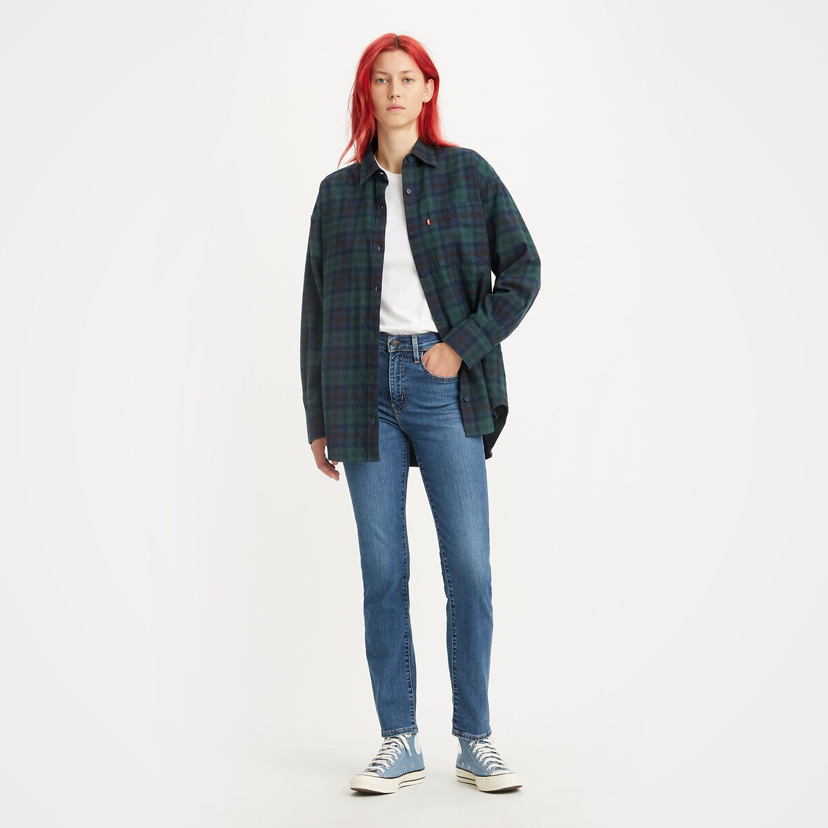 Calça jeans Levi's 724 de cintura alta e corte reto.