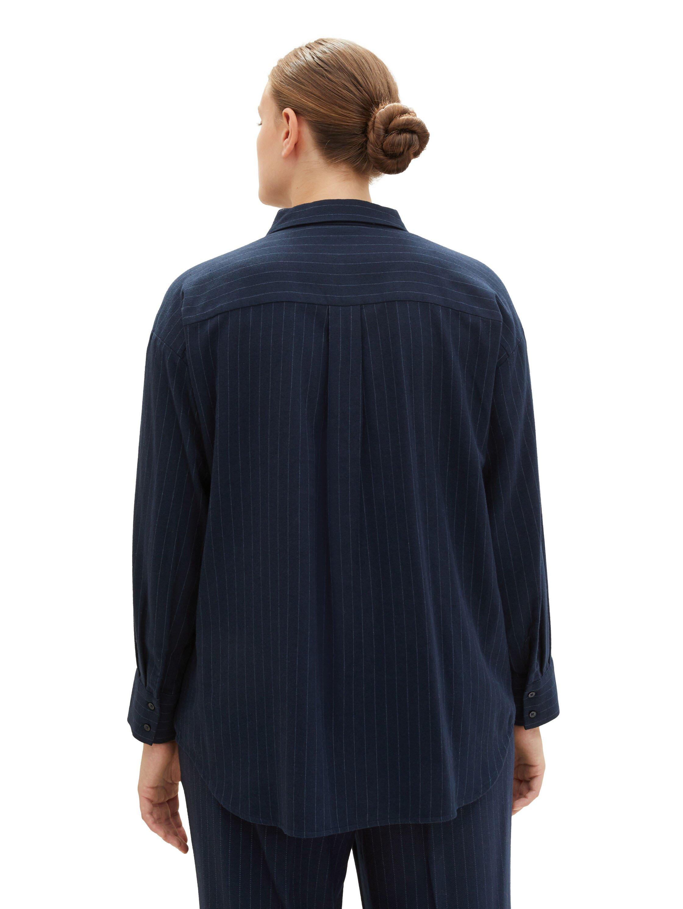 Gestreifte Hemdbluse mit Brusttaschen