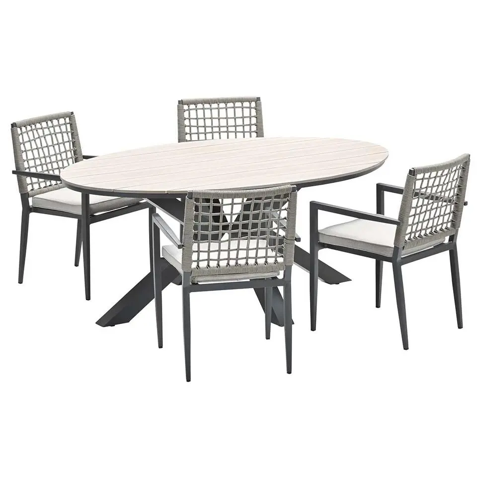 Burela tuinset 5-delig - Tulli tuintafel 180x115xH75 cm
