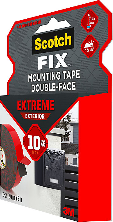 Double face extérieur Scotch Extrême 19 mm x 5 m noir, 10 kg
