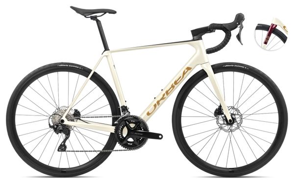 Vélo de Route Orbea Orca M30 Shimano 105 12V 700 mm Blanc Ivory Rouge Burgundy 2024