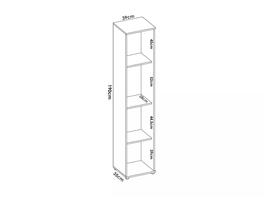 Armoire polyvalente Dfuzat, Meuble de rangement multifonctionnel, armoire 1 porte, 39x35h190 cm, Chêne