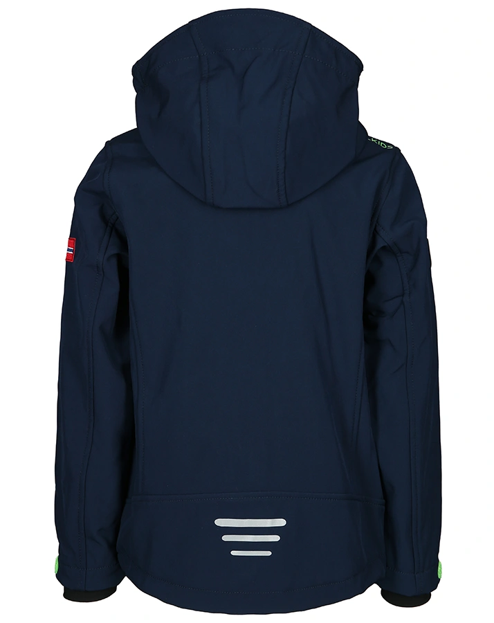 Softshell-JaKids TROLLFJORD in navy/light green