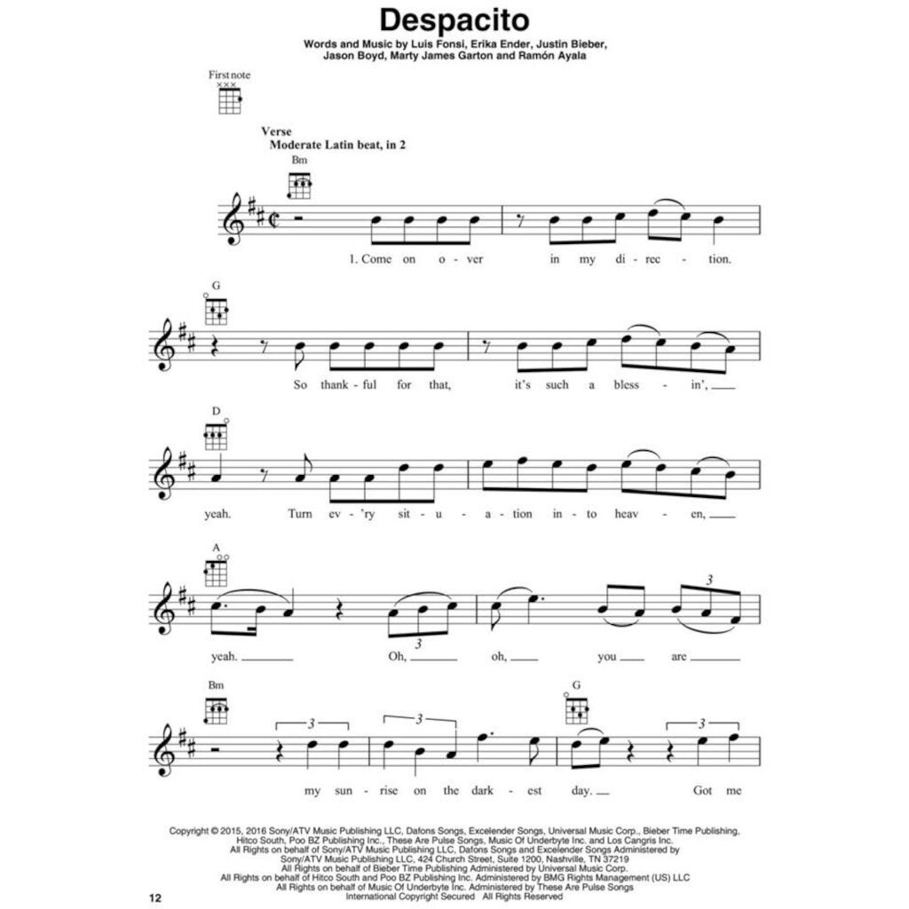 Hal Leonard 40 Most Streamed Songs for Ukulele