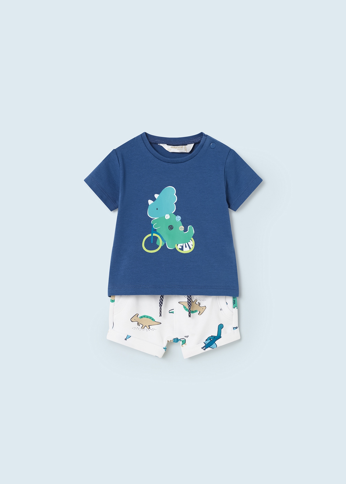 Conjunto de duas peças em algodão estampado para recém-nascido