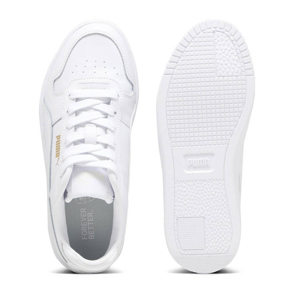 Puma Carina Street Jr Street leren sneakers wit/goud