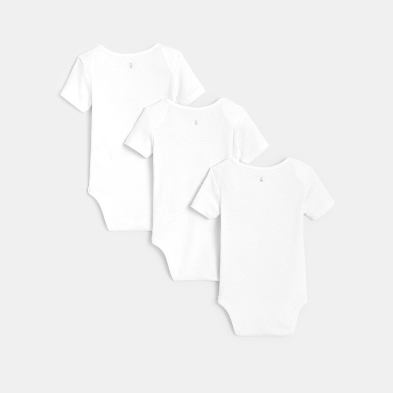 Body col US lapins (lot de 3) blanc naissance Blanc