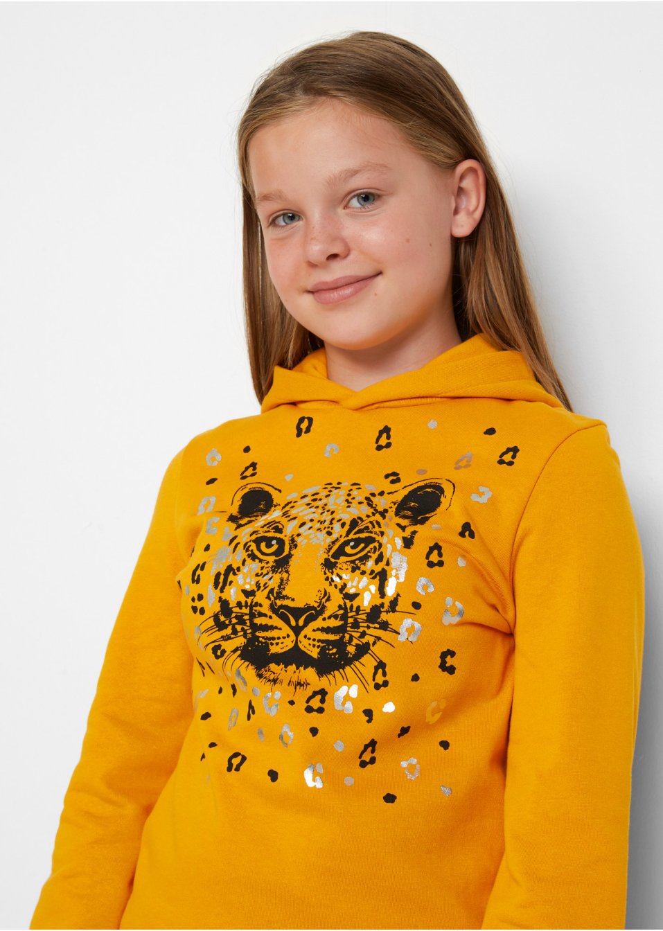 Sweat-shirt à capuche fille en coton