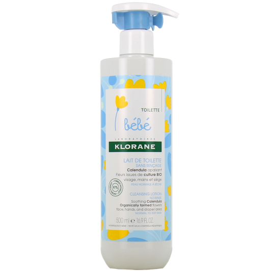 Klorane Bébé Lait de toilette Calendula apaisant Sans rinçage
