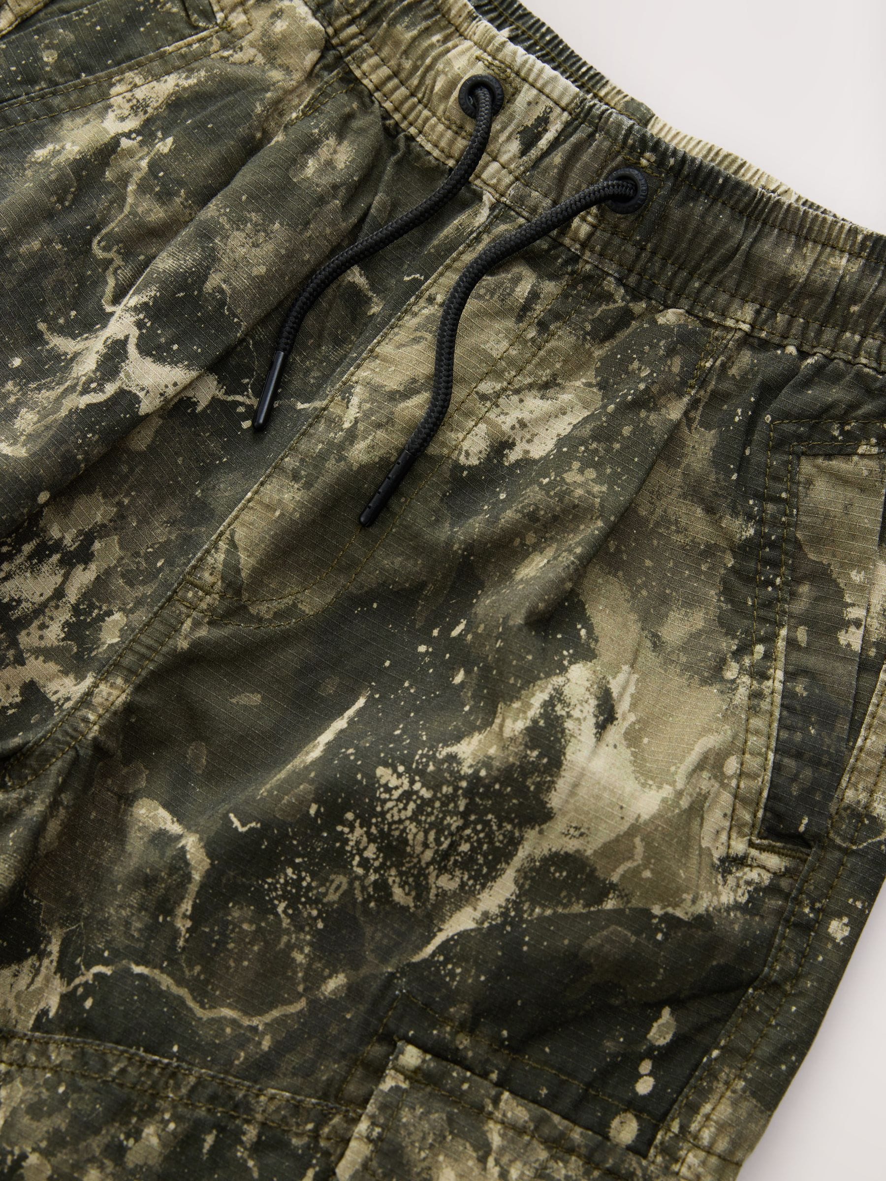 Kaki camouflage - 100% katoenen wijde toelopende cargobroek (3-16jr)