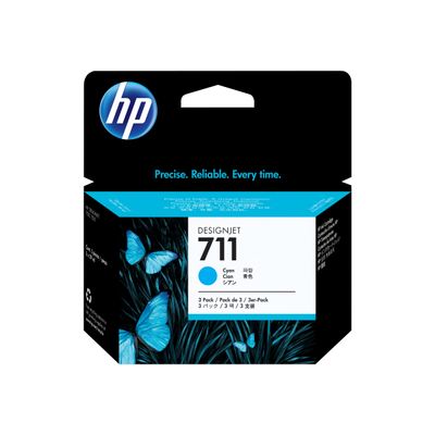 HP 711 - Pack de 3 - cyan - cartouche d'encre originale (CZ134A)
