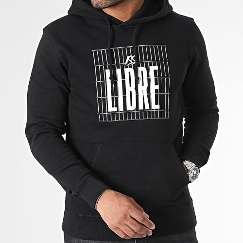 Sweat Capuche Libre Noir Blanc