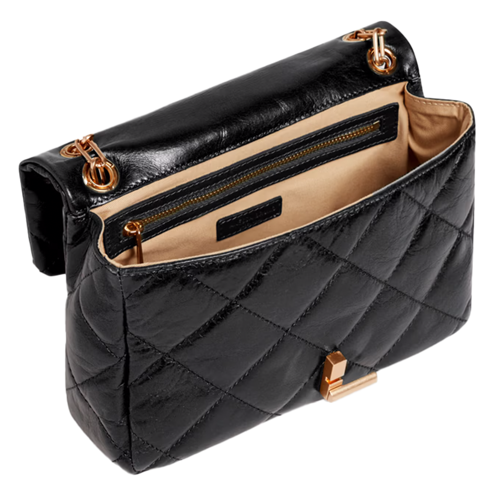 GRAND MOON - Sac bandoulière en cuir | Noir