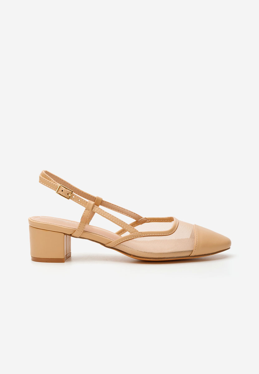 Chaussures à talon épais beige Velva