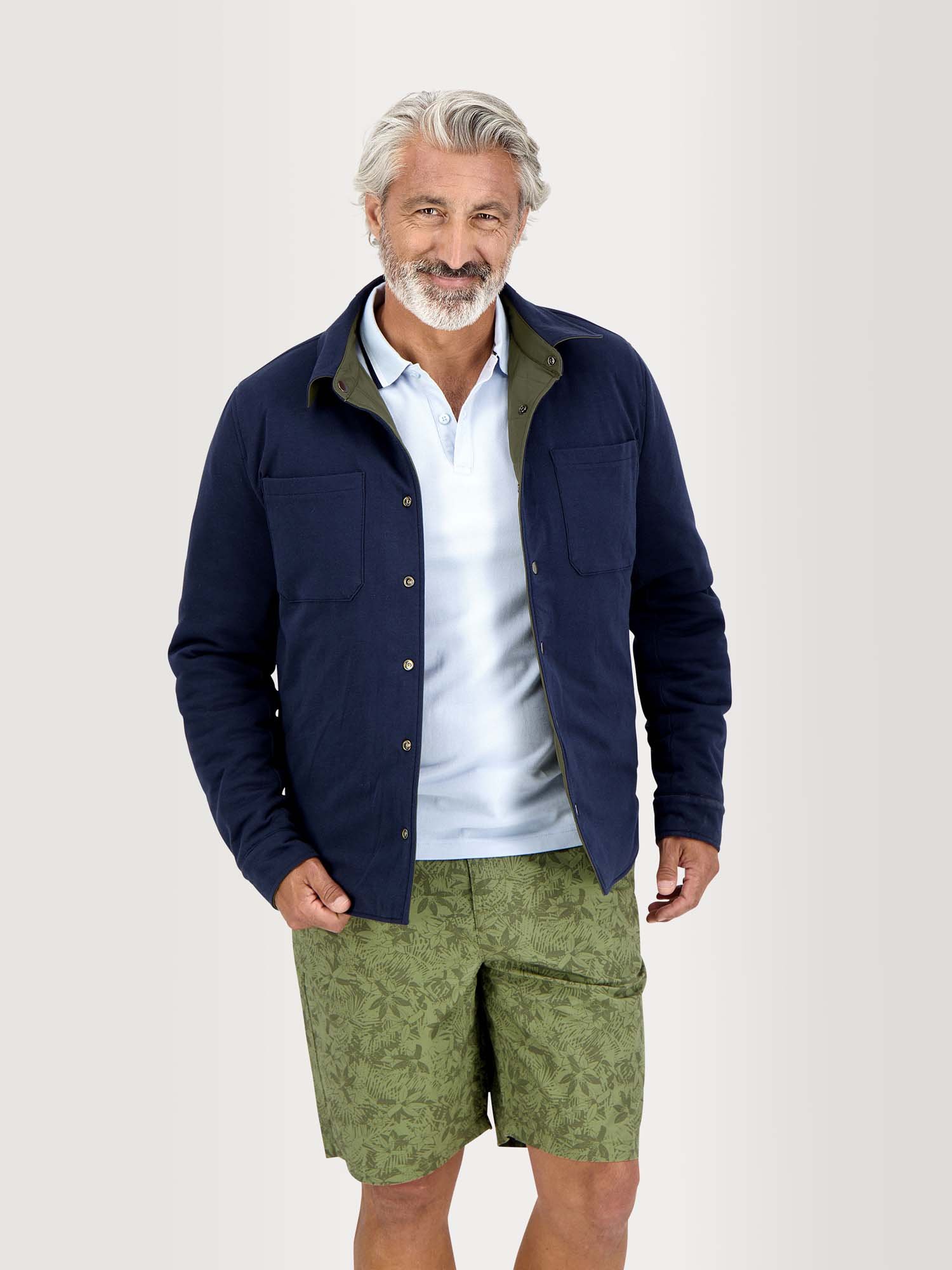 Veste Homme Reversible 4 poches Marine et Kaki