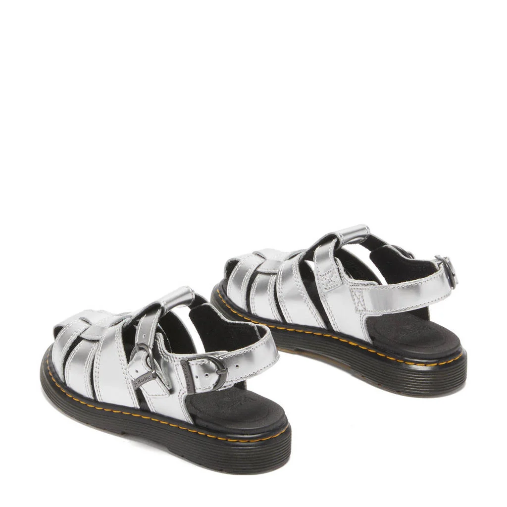 Dr. Martens Caarys Jleren sandalen Silver Metallic Patent Lamper