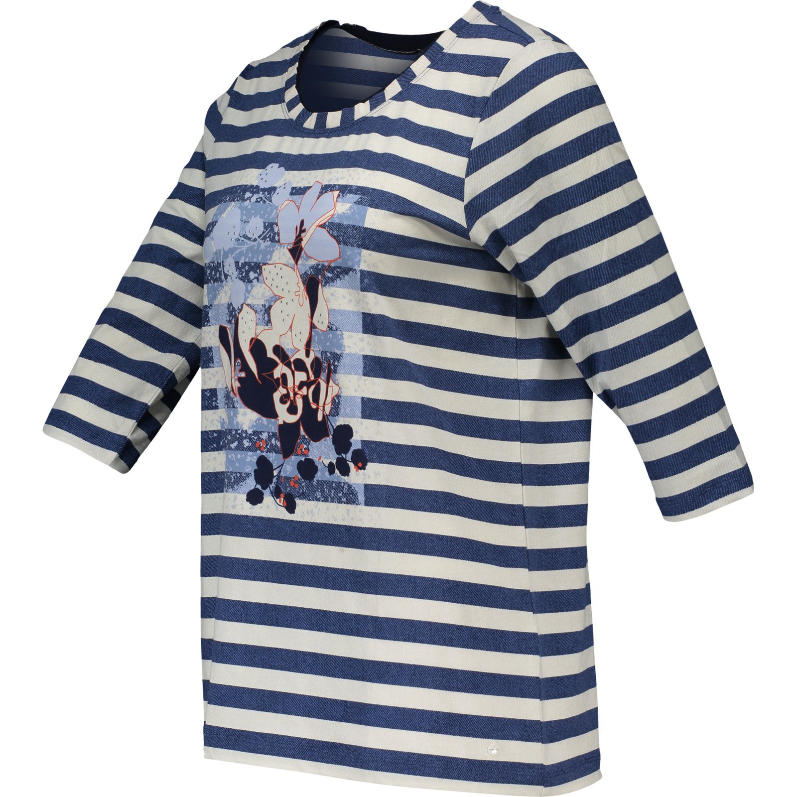 Olsen Damen-Shirt 3/4 Arm, gestreift