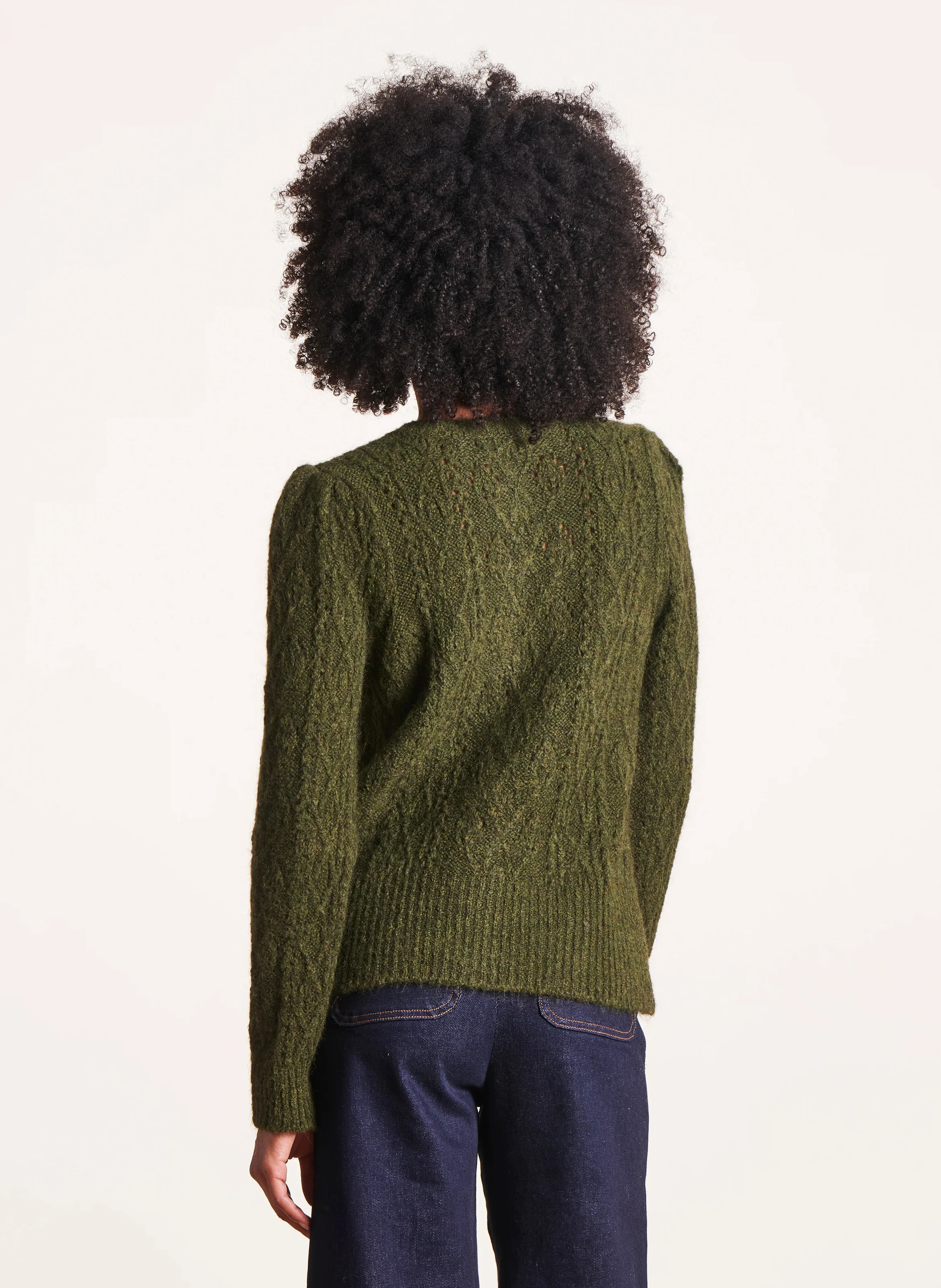 Gilet col rond| Vert