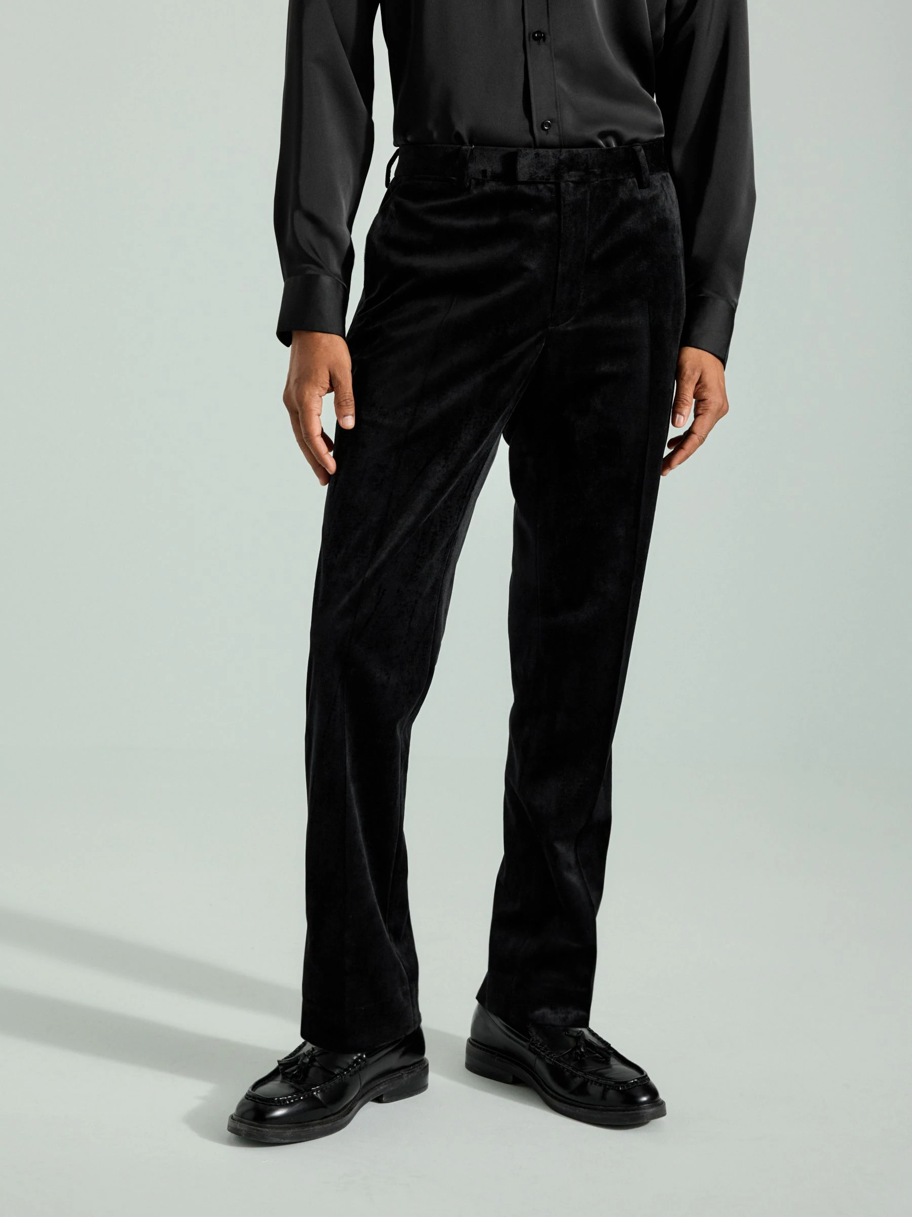 Zwart - Fluwelen smokingbroek