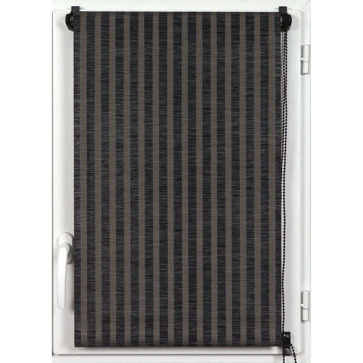 STORE ENROULEUR TAMISANT EFFET BAMBOU 120X180CM NOIR