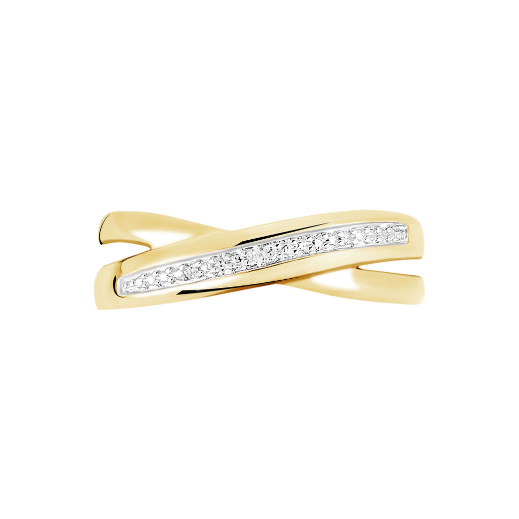 Bague Croisee Or Jaune Diamant