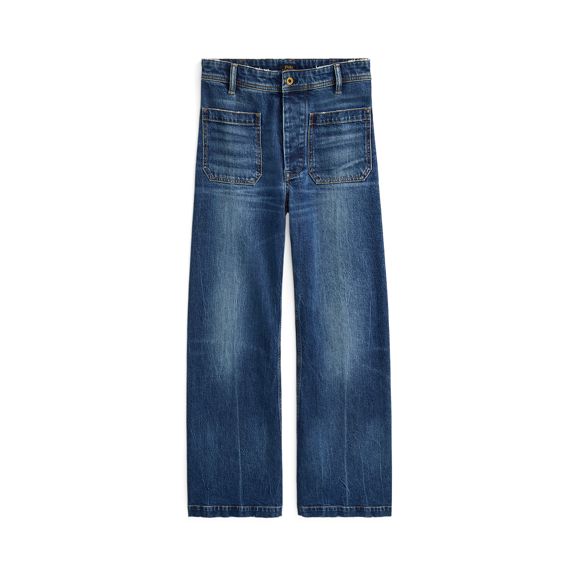 Jean droit délavé| Bleu