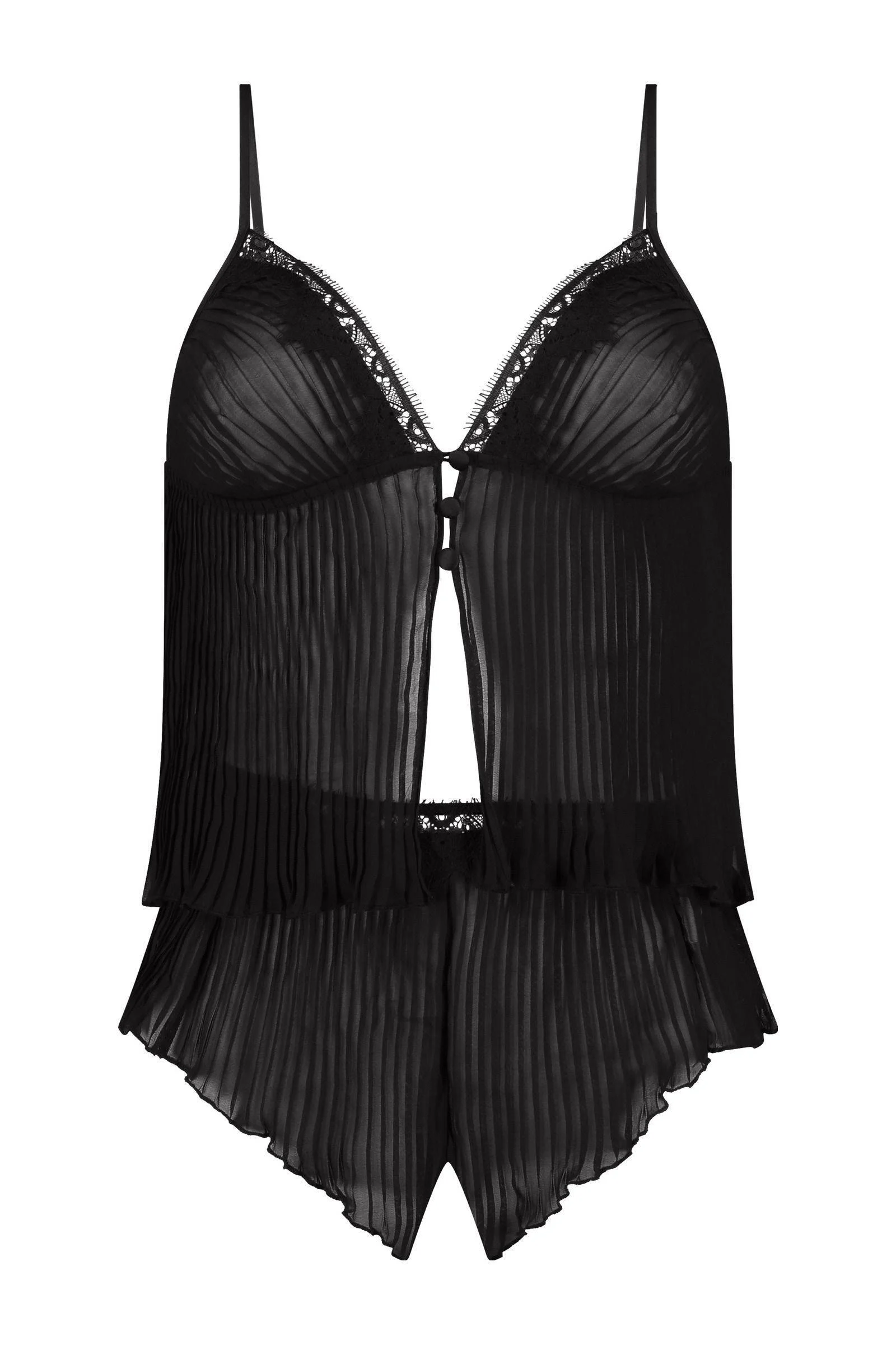 Hunkemöller plisse shortama Chiffon zwart