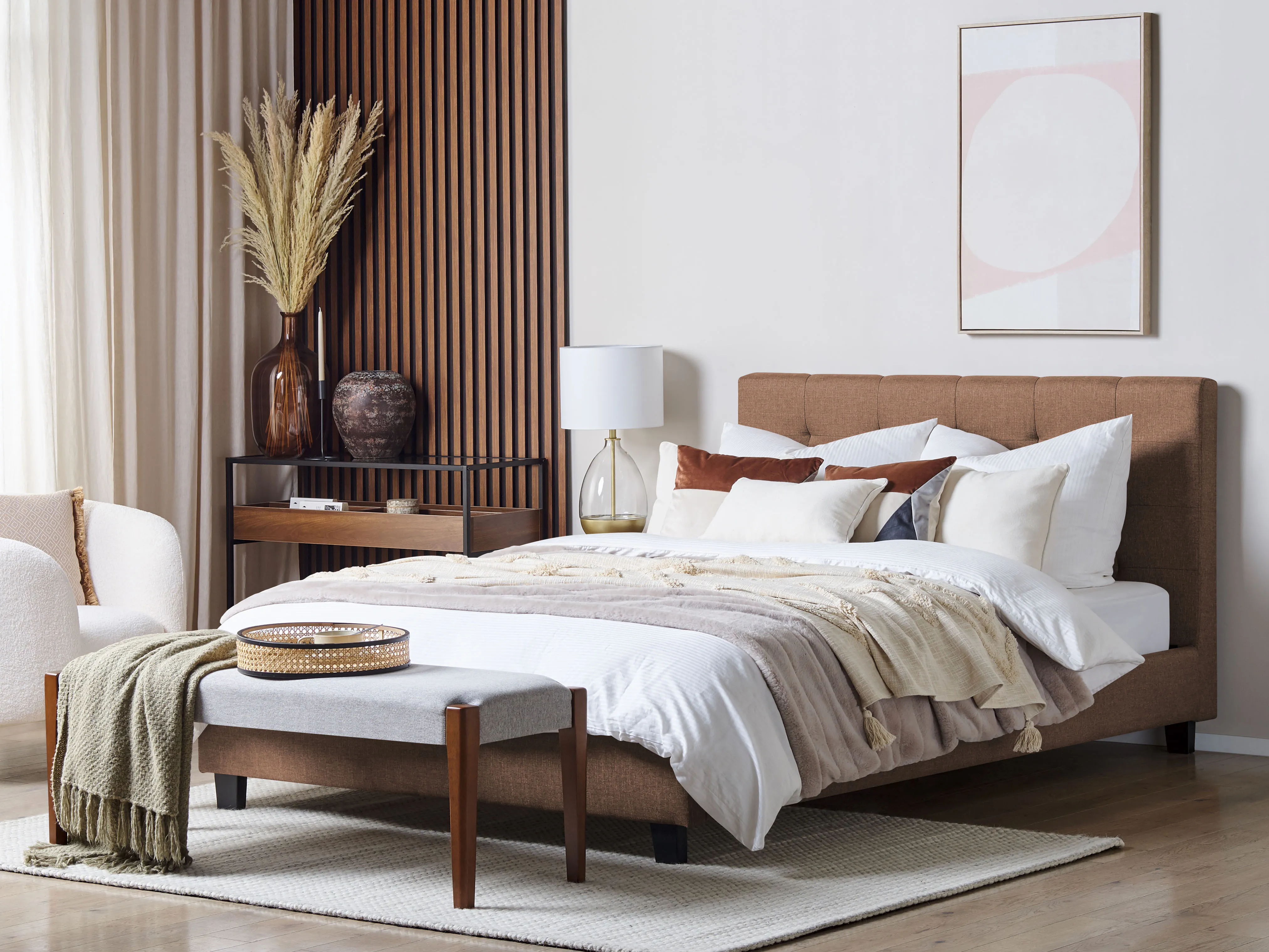 Bed Stof LA ROCHELLE 180 x 200 cm Bruin