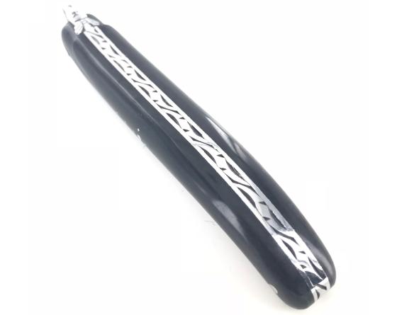 Laguiole 12 cm - Plein Manche - Ebène - Abeille Ciselée Couteau de Poche Forge de Laguiole