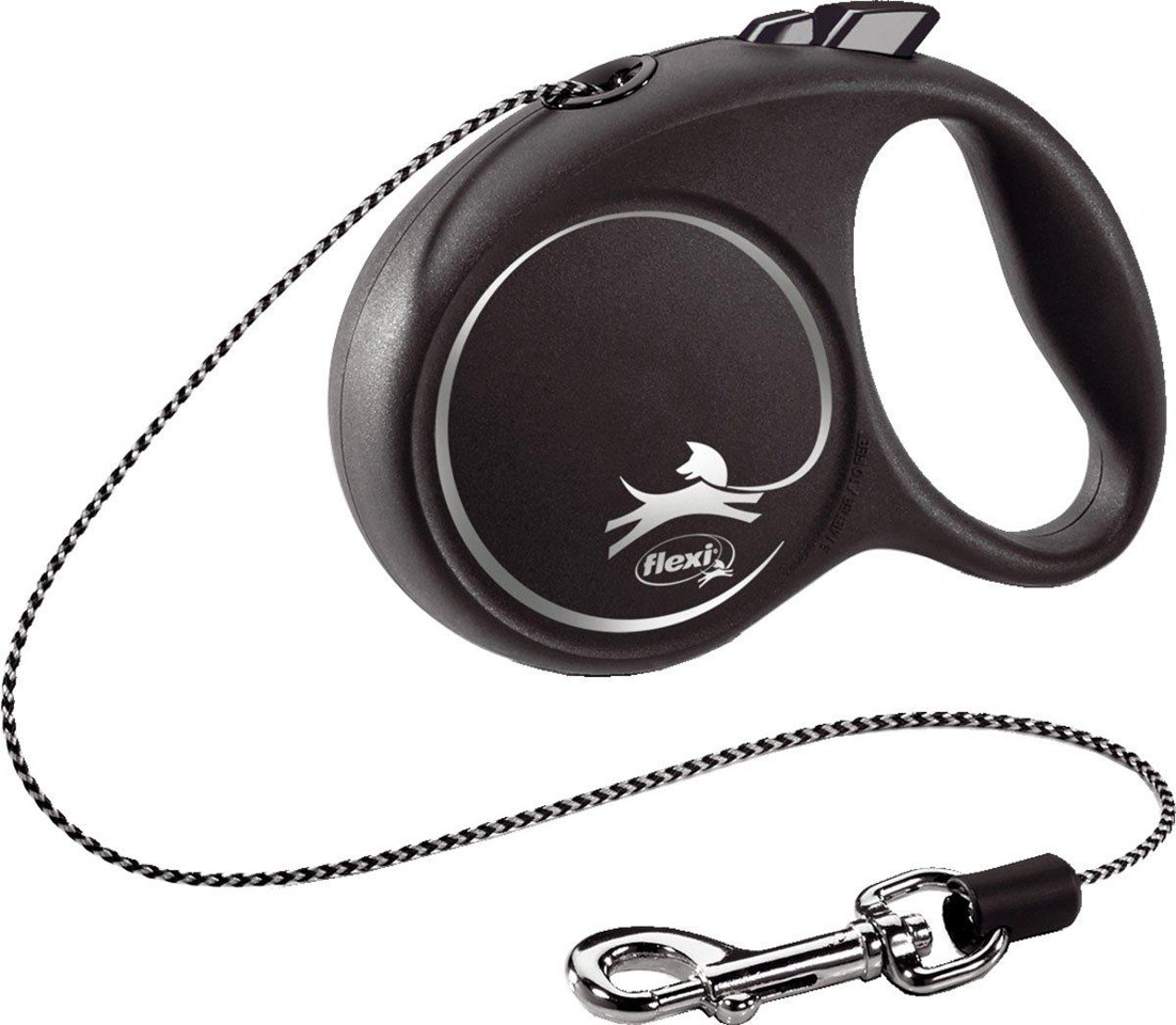 FLEXI - Black Design Xs 3M Snor Sort Max 8Kg