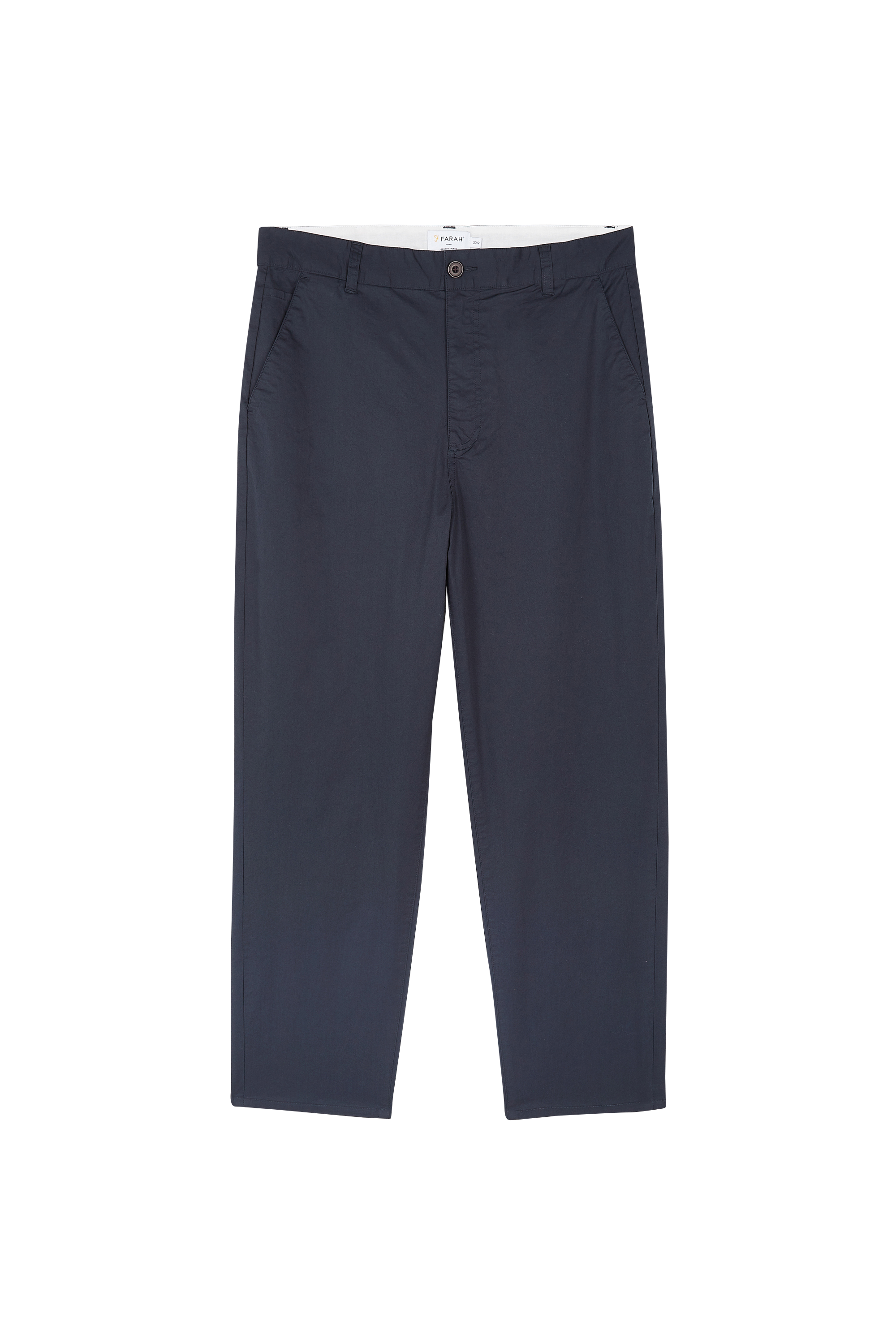 FARAH Pantalon droit en coton biologique HAWTIN STR PAPER Bleu