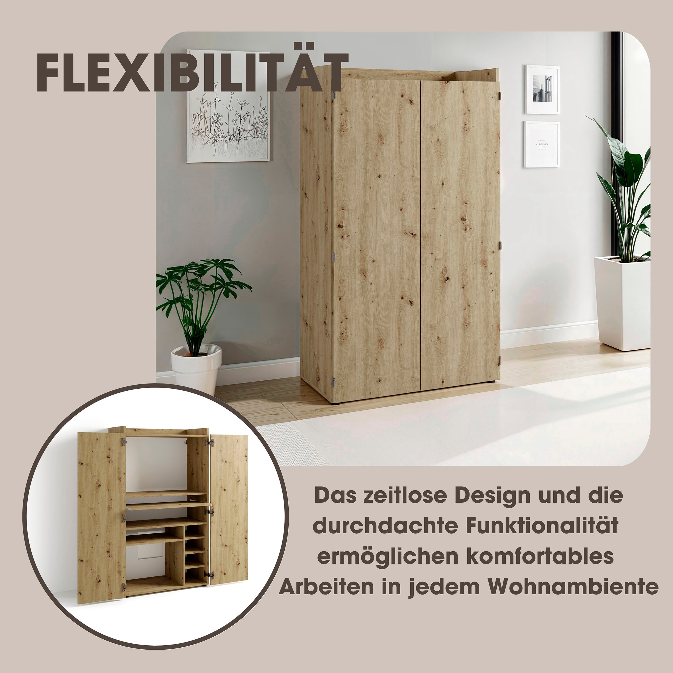 byLIVING Sekretär »Janne« platzsparende Arbeitslösung für den Wohnraum mit viel Stauraum