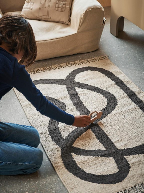 Ferm Living Lane vloerkleed 70x105 incl houten auto