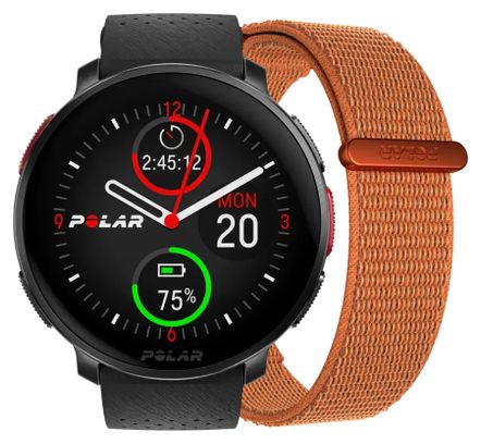 Montre GPS Polar Vantage V3 Noir   Bracelet en Nylon Orange