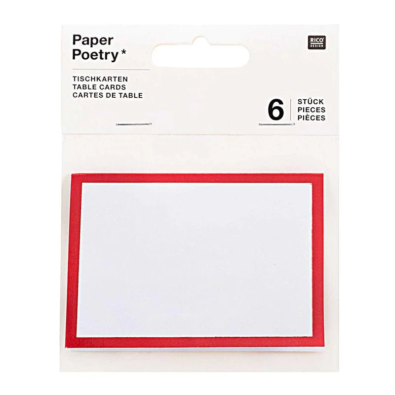6 marque-places blancs et rouges Rico Design