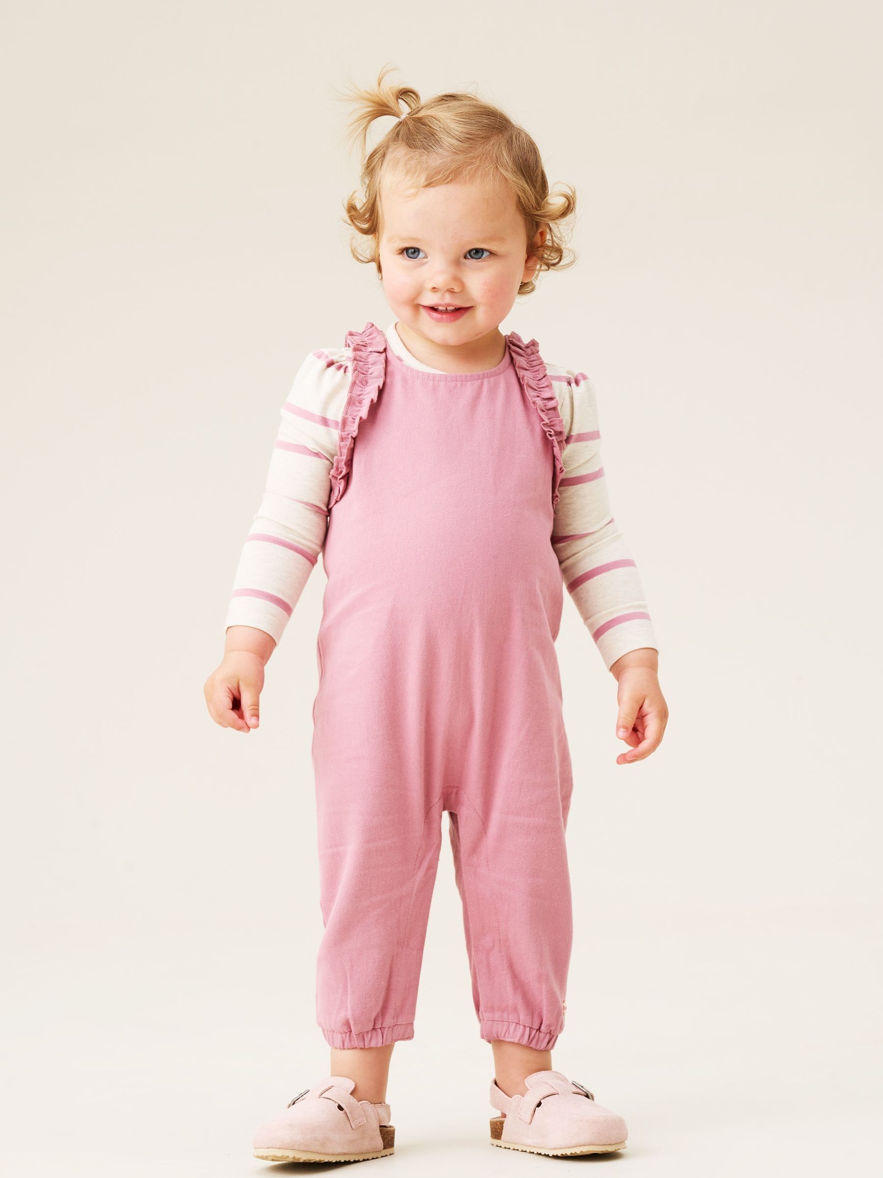 Angel & Rocket Mila Frill Shoulder Dungaree And Print Bodysuit