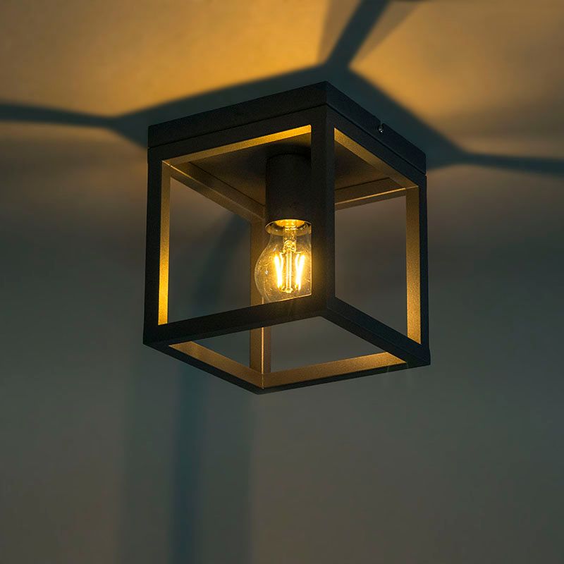 Industriële plafondlamp donkergrijs - Cage
